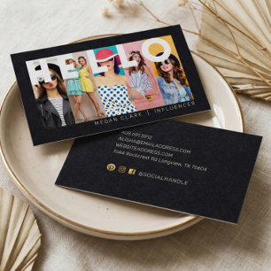 Fun Modern Minimal Social Media Influencer Photo Business Card