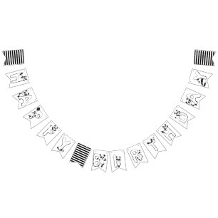 Fun Modern Panda Kids Birthday Bunting Flags