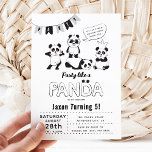 Fun Modern 'Party Like a Panda' Kids Birthday  Invitation<br><div class="desc">Fun trendy Panda Kids Birthday Invitation. Design features black,  white and grey illustrations of cute funny little panda bears and the text 'Party Like a Panda' with a modern birthday template that can easily be customized. This invitation is perfect for any age and both genders.</div>