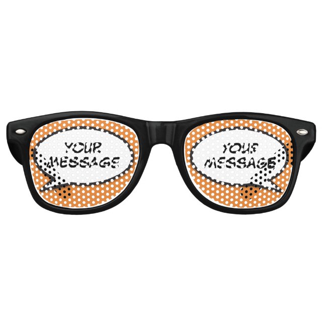 Fun Modern Personalized Speech Bubble Retro Sunglasses (Front)