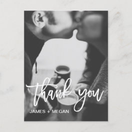 Fun modern Photo Wedding/ Engagement Thank You Postcard