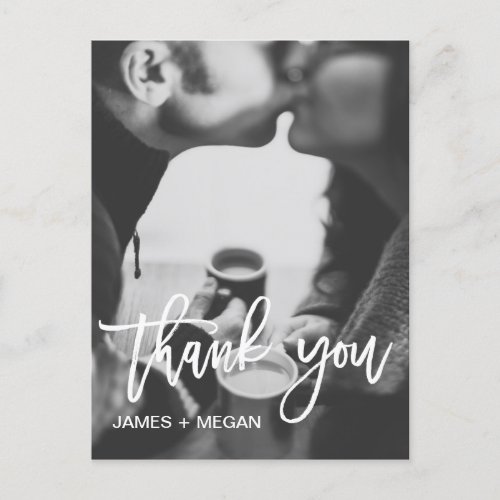 Fun modern Photo Wedding Engagement Thank You Postcard