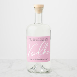 Fun & Modern Pink Bachelorette Party Liquor Bottle Label