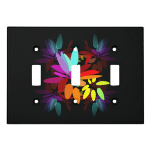Fun Modern Psychedelic Style Rainbow Colors Light Switch Cover