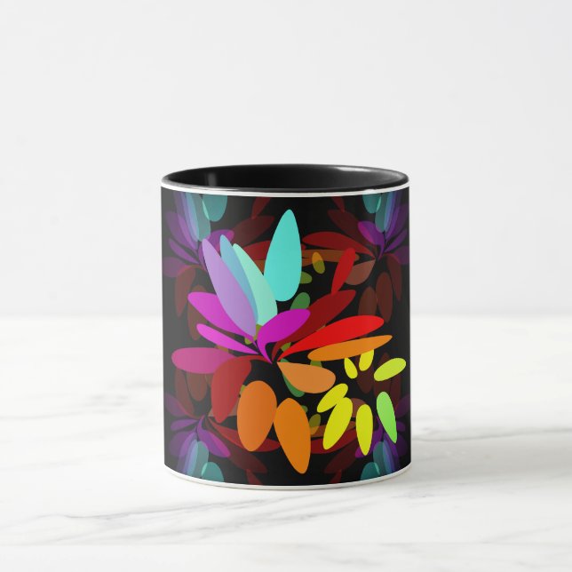 Fun Modern Psychedelic Style Rainbow Colors Mug (Center)