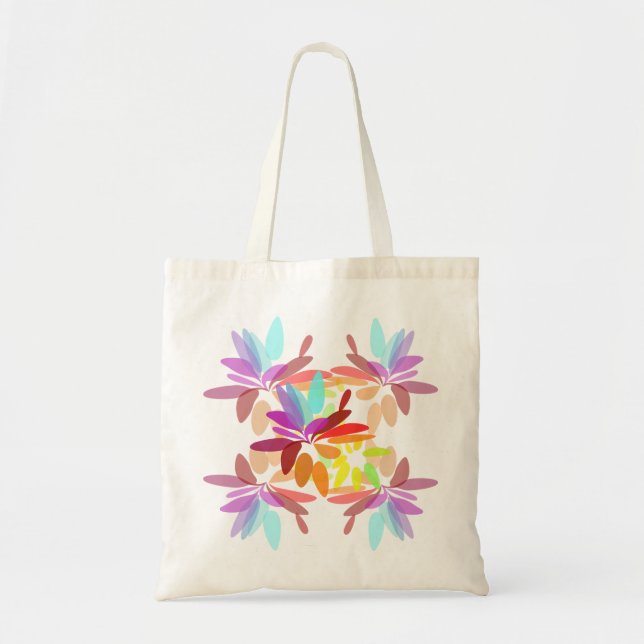 Fun Modern Psychedelic Style Rainbow Colors Tote Bag (Front)