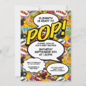Fun Modern Ready to Pop Baby Shower Comic Photo Invitation (Front)
