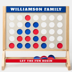 Fun Modern Red White And Blue Custom Family Name Fast Four