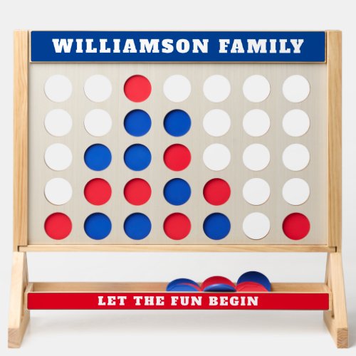 Fun Modern Red White And Blue Custom Family Name
