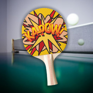 Fun Modern Retro Comic Book KAPOW Pop Art Ping Pong Paddle