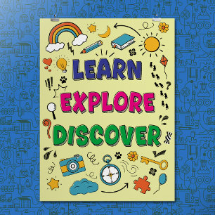 Fun Modern Retro Doodle Art Inspirational Quote Poster