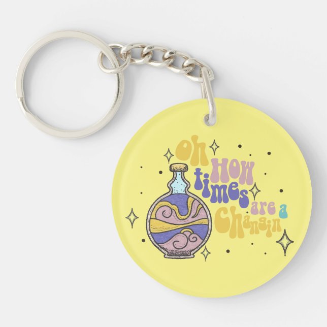 Fun modern time Changing  Keychain (Front)