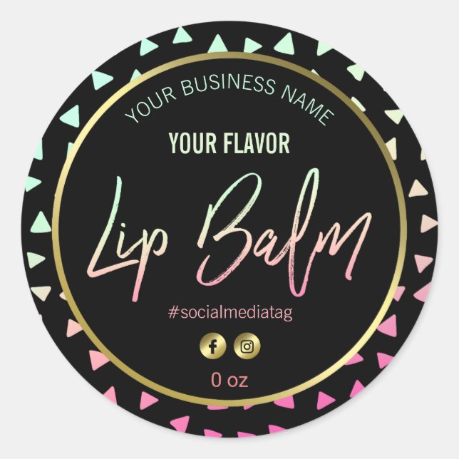 Fun Modern Triangle Lip Balm Labels (Front)