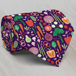 Fun Modern Vegetable Pattern Neck Tie<br><div class="desc">Featuring a fun modern pattern made up of lots of delicious vegetables on a dark background. Original art by Nic Squirrell.  Perfect for a foodie,  cook,  chef,  vegan,  vegatarian,  nutritionist or greengrocer.</div>