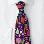 Fun Modern Vegetable Pattern Neck Tie<br><div class="desc">Featuring a fun modern pattern made up of lots of delicious vegetables on a dark background. Original art by Nic Squirrell.  Perfect for a foodie,  cook,  chef,  vegan,  vegatarian,  nutritionist or greengrocer.</div>