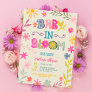 Fun modern whimsical floral baby in bloom shower invitation