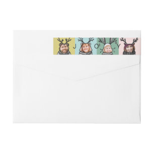 Fun & Modern Woodland Animal Characters Family Wrap Around Label