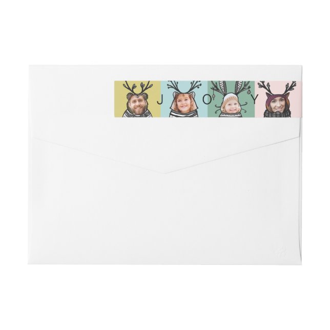 Fun & Modern Woodland Animal Characters Family Wrap Around Label (Back)