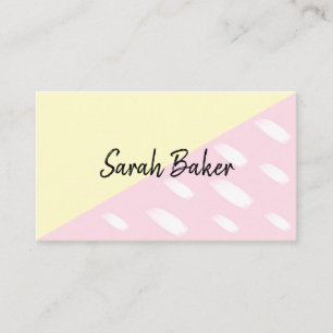 Fun Modern Yellow Pink with Watercolor Dots Business Card
