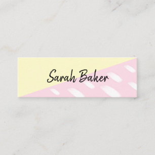 Fun Modern Yellow Pink with Watercolor Dots Mini Mini Business Card
