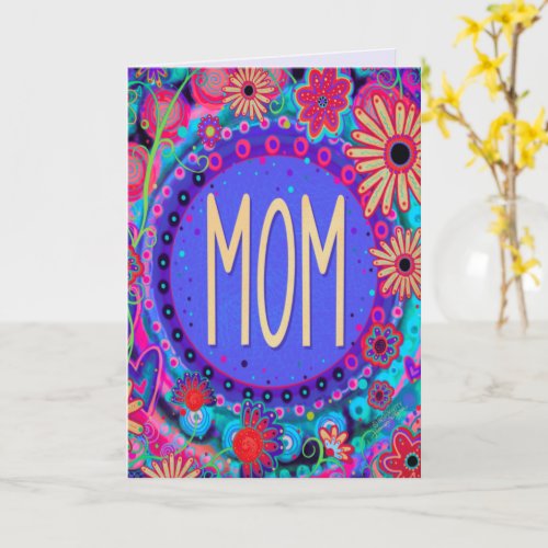 Fun Mom Pretty Floral Mothers Day Inspirivity  Card