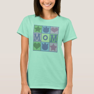 Fun Mom Quilt Squares Pink Ringer T-Shirt
