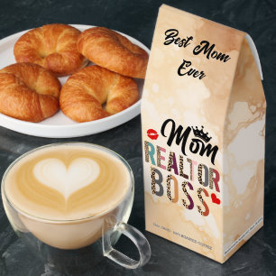 Fun Mom Realtor Boss Leopard Real Estate Agent Roasted Coffee