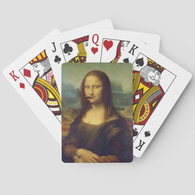 Fun Mona Lisa Art Smoking Cigar Smoker Poker Cards (Back)