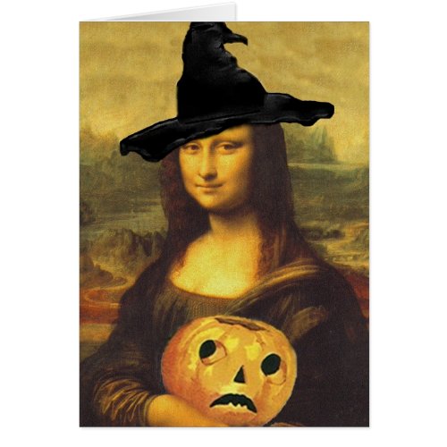 Fun Mona Lisa Witch JOL pumpkin Happy Halloween