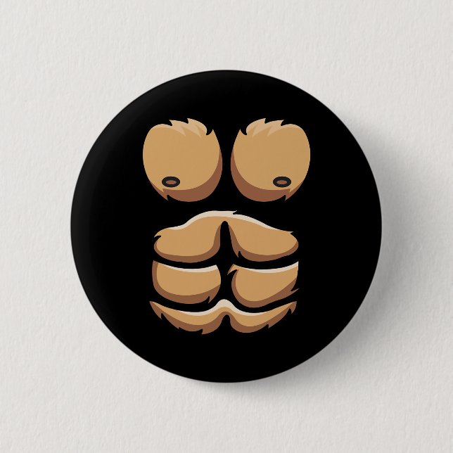Fun Monkey Gorilla Chest Costume Halloween  Button (Front)