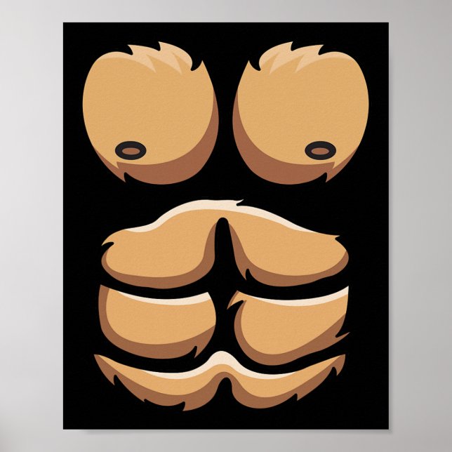 Fun Monkey Gorilla Chest Costume Halloween  Poster (Front)