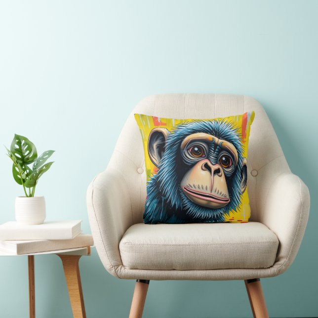Fun Monkey Throw Pillow (Chair)