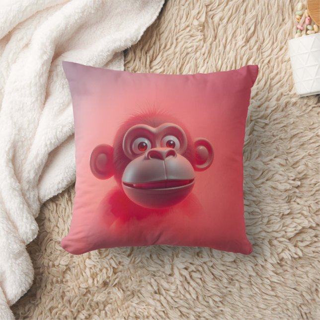 Fun Monkey Throw Pillow (Blanket)