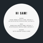 Fun Monochrome Guest Name Place Card Wedding Menu<br><div class="desc">Fun Monochrome Guest Name Place Card Wedding Menu Can be fully customized to suit your needs. © Gorjo Designs. Made for you via the Zazzle platform. // Looking for matching items? Other stationery from the set available in the ‘collections’ section of my store. // Need help customizing your design? Got...</div>