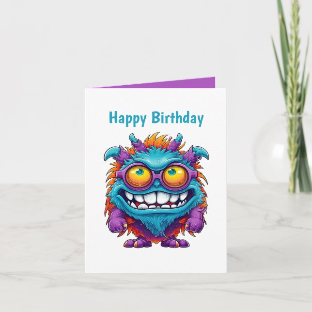 Fun Monster tiled party unisex  Card (Front)