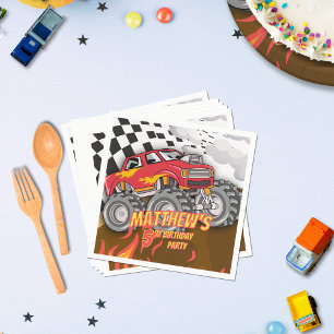 Fun Monster Truck Birthday Napkins