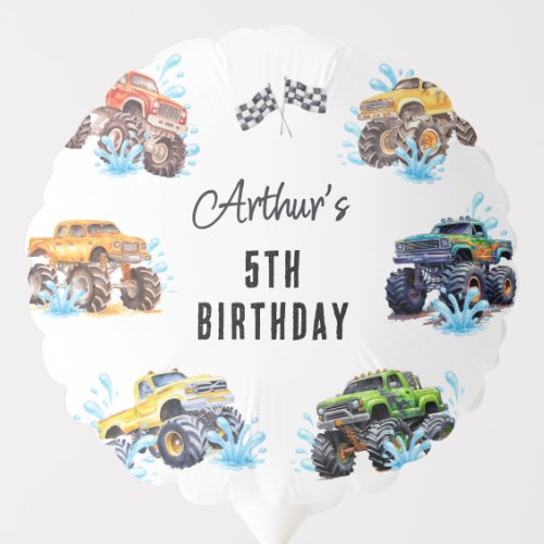 Fun Monster Truck Birthday Pool Party Balloon