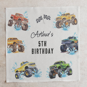 Fun Monster Truck Birthday Pool Party Napkins