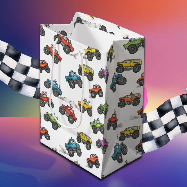 Fun Monster Trucks Birthday  Medium Gift Bag (Creator Uploaded)
