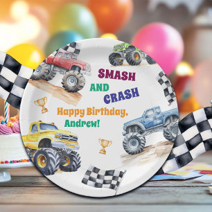 Fun Monster Trucks Birthday Party  Paper Plates