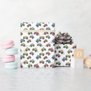 Fun Monster Trucks Birthday Party Wrapping Paper