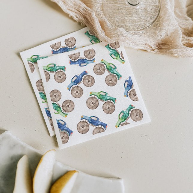 Fun Monster Trucks Paper Cup Napkins (Creator Uploaded)