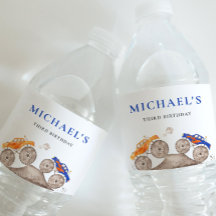 Fun Monster Trucks Water Bottle Label