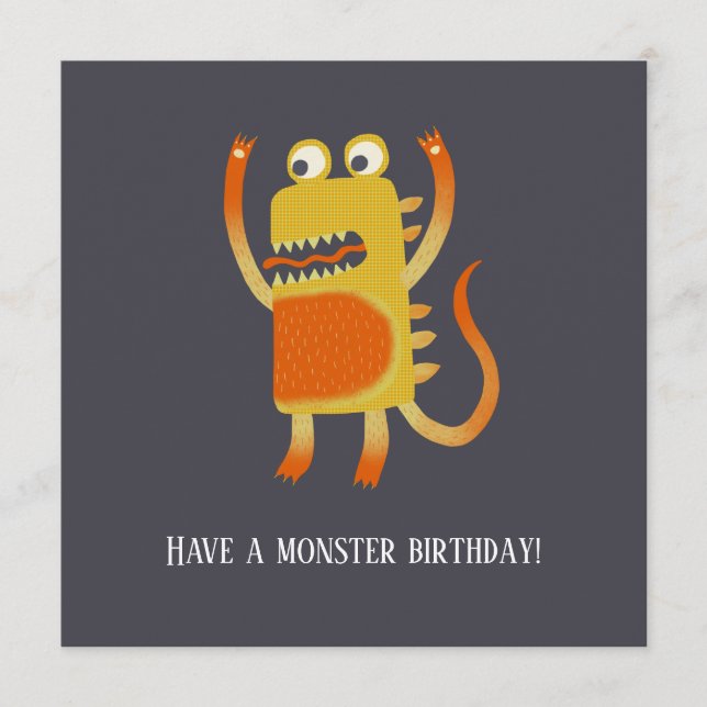 Fun Monsters Birthday Card (Front)