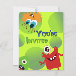 Fun Monsters Birthday Party Invitation Template
