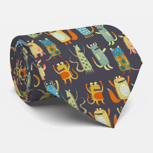 Fun Monsters Neck Tie (Rolled)