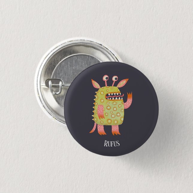 Fun Monsters Personalized Button (Front & Back)