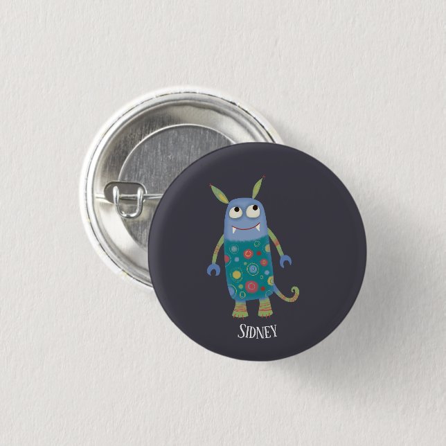 Fun Monsters Personalized Button (Front & Back)