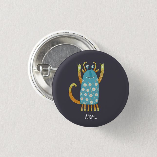 Fun Monsters Personalized Button (Front & Back)