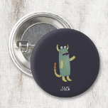 Fun Monsters Personalized Button<br><div class="desc">One of a set of adorable monsters. Change the name to personalize.  Original art by Nic Squirrell.</div>